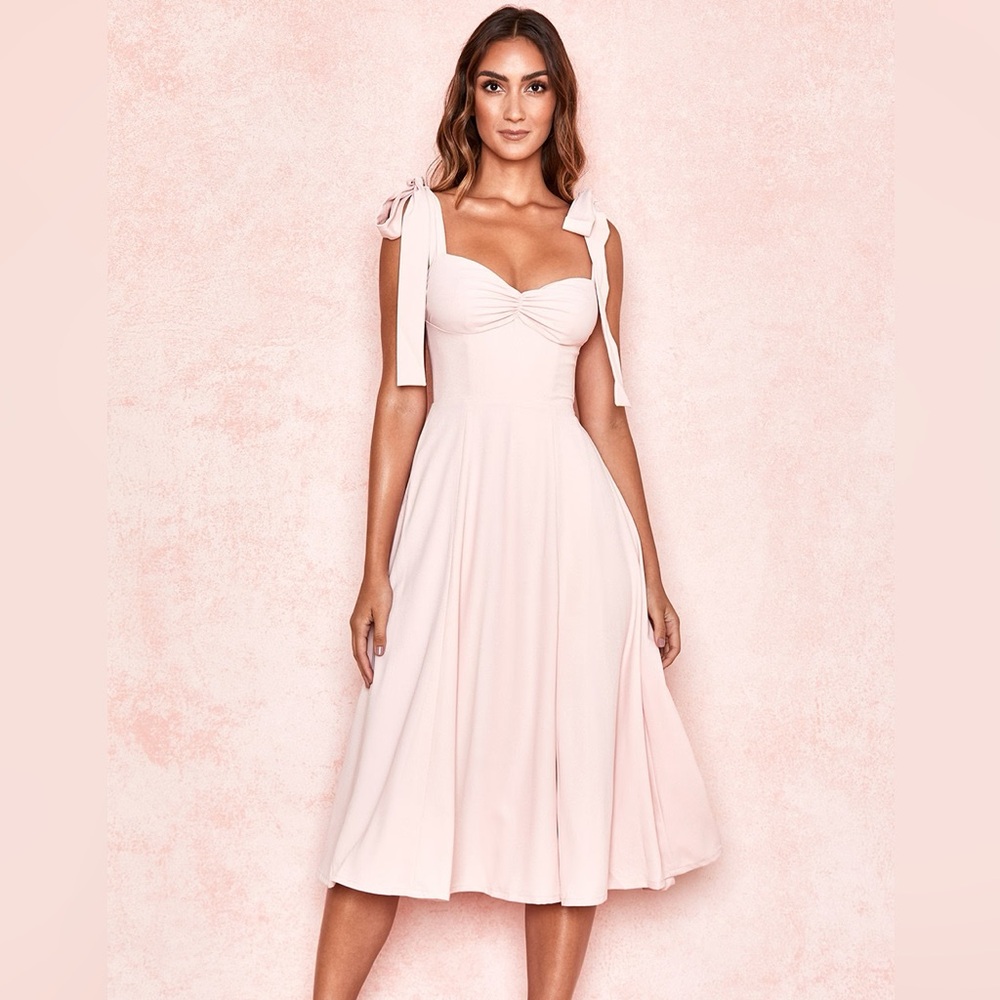 House of CB Alicia blush pink midi sundress size medium